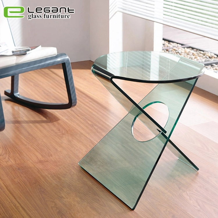 Mushroom Shape Glass Side Table